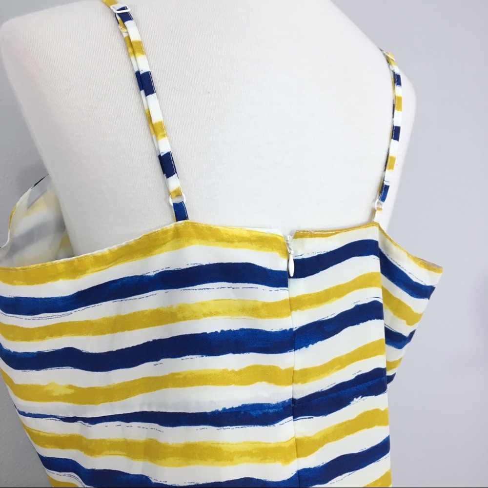 Jack by BB Dakota Lund Striped Watercolor Dress L - Picture 7 of 8